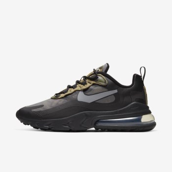 Nike Air Max 270 React - Férfi Utcai Cipő - Fekete/Sötét Szürke/Fehér